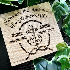 Sons are the anchors of a mother's life sign, mother son sign, mother's day gift, personalized decor, boy mom decor, mom gift, shelf sitter