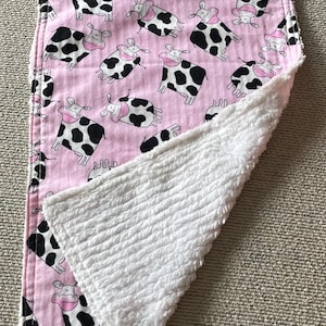 Ready to Ship  Burp Cloth , Burp Rag, Cloth Diaper, Cows , Handmade in the USA