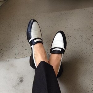 Handmade Leather Penny Loafers, Double Shade Dress Shoes