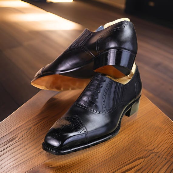Handmade Italian Leather Oxford Dress Shoes, Steel Plate Sole