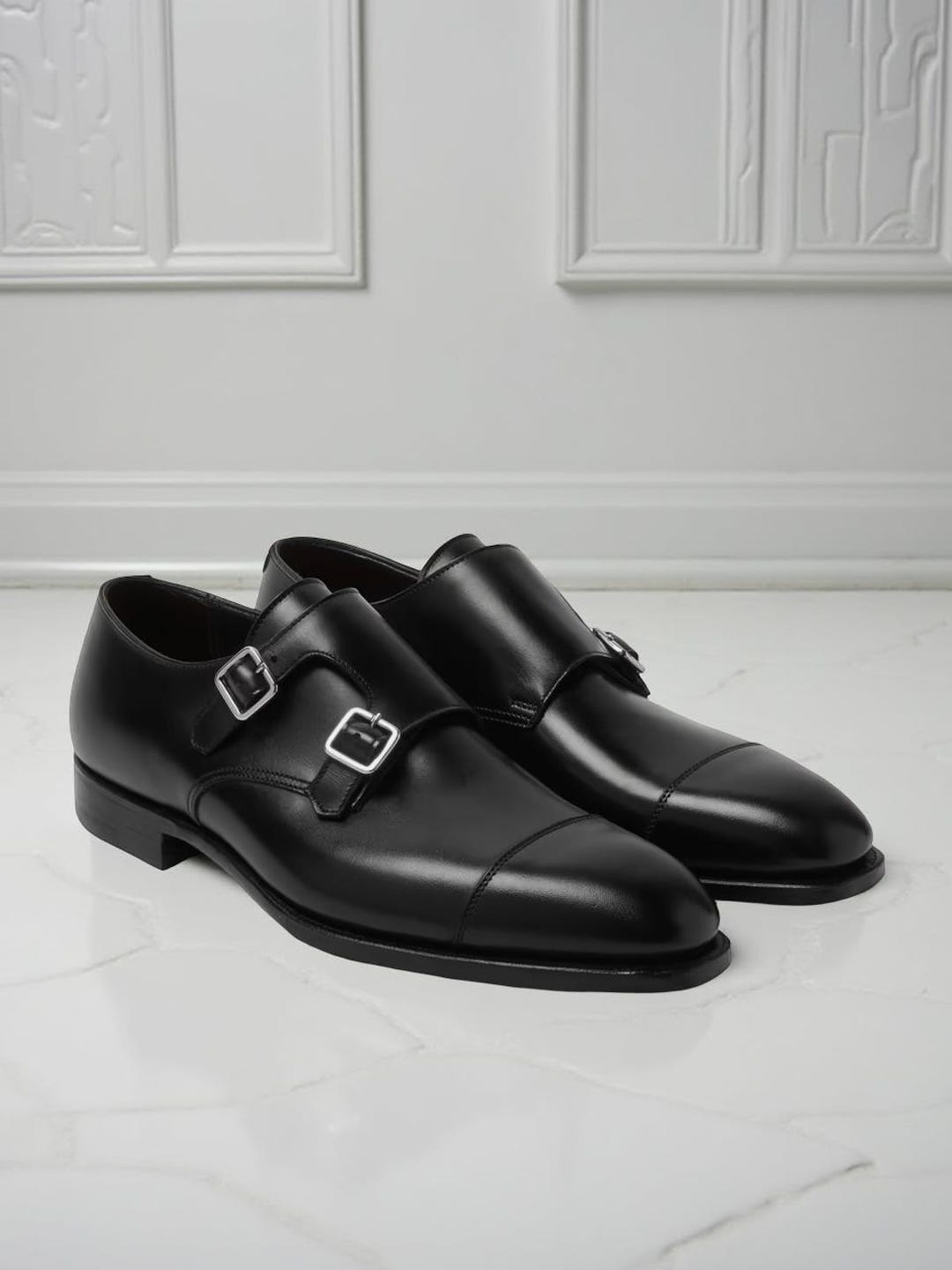 UV Signature Mens Black Double Monk Strap Cap Toe Dress Shoes UV010 Size 10.5 Grant-1383-1_db827936-c7c0-  main image 4