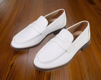 Handmade Suede Leather Loafers, Leather Sole, Formal Dress Shoes