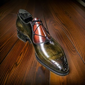 men's Bespoke made designer Leather whole cut Italian Shoes, formal office