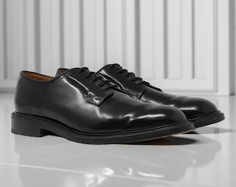 Men’s Handmade Black Leather Derby Dress Shoes Classic Formal Lace-Up Shoes