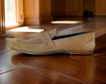 Mocasines de piel marrón hechos a mano, zapatos de vestir formales