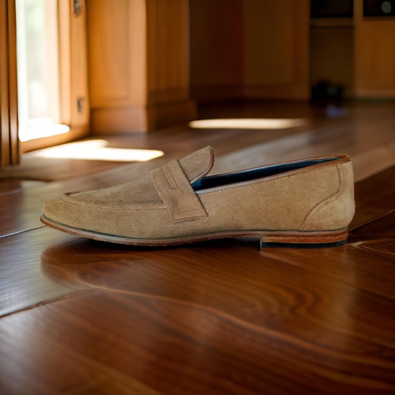 Handmade Brown Leather Loafers, Formal Dress Shoes