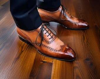 Handmade Italian Leather Brogues, Lace-Up Dress Shoes