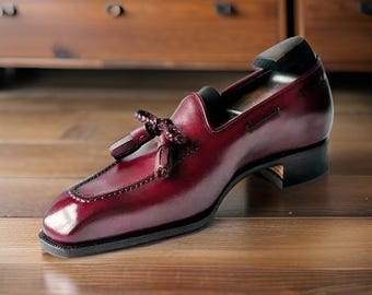 Handgefertigte Leder Quaste Loafers, Formelle Kleid Schuhe