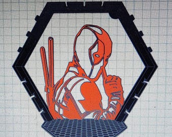 Hexagon, Deadpool Funko Pop shelf digital file