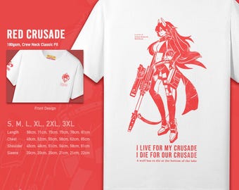 Red Crusade 180gsm NIKKE Graphic Cotton T-Shirt