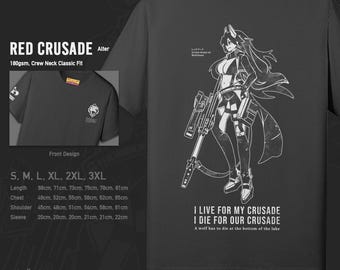 Red Crusade Alter 180gsm NIKKE Graphic Cotton T-Shirt