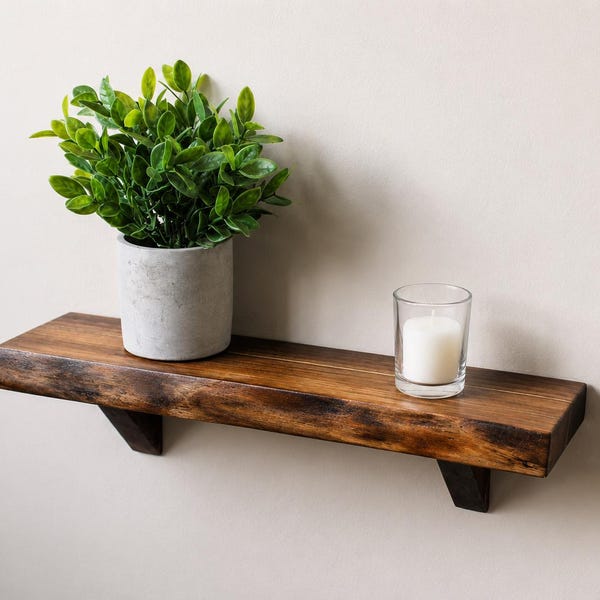 No Drill Live Edge Floating Shelves | Walnut Floating Shelves | Wooden Shelves | No Drilling Shelf
