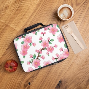 Floral Lunch Bag - Cute Insulated Lunch Box, Picnic Accessory, Reusable Lunch Tote, Back to School Gift, Lunch Pouch with Flower Design
