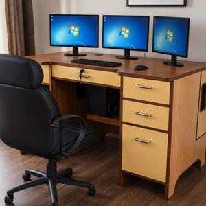 Two Desktop System unit computer office table digital file