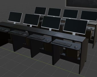Mesa de laboratorio de computación Diseño digital (archivo blender)