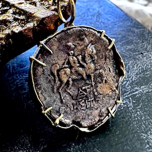 Ancient Greek Coin Pendant, Ancient Coin Jewelry, Personalized Statement Gold Pendant - Ship In The Next 9 Days