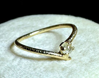 White Rose Cut Diamond Snake 14K Gold Ring, Personalized Gold Ring, Statement Gold Ring - Made To Order