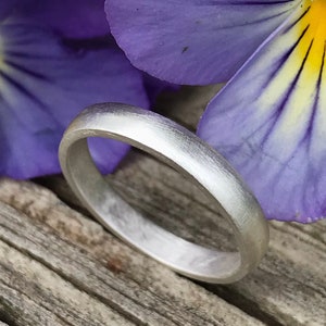 Argentium Sterling Silver Wedding Band, 3mm Half Round Band, Unisex Band, Men&#39;s Band, Recycled Sterling Silver Band - Custom Made For You