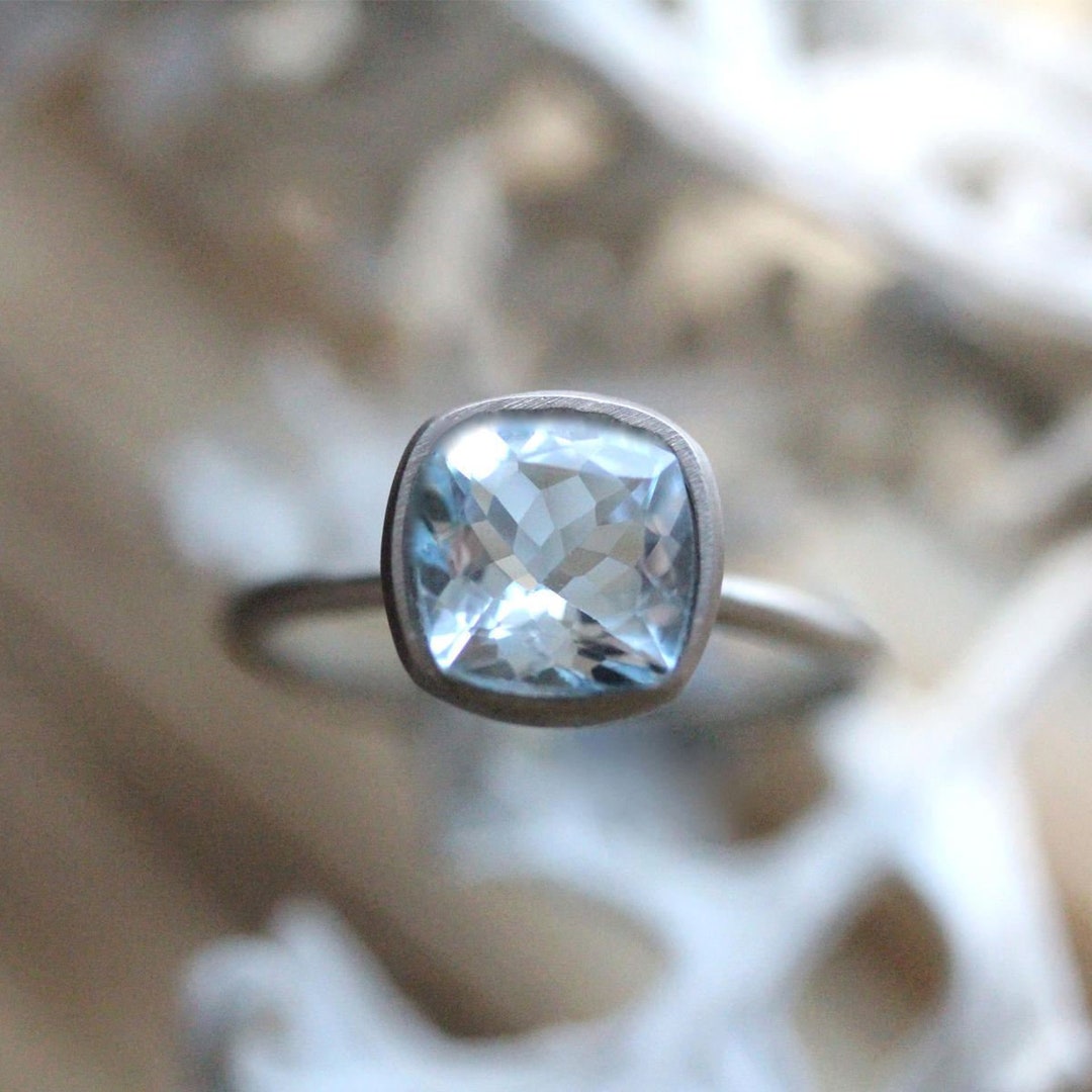 Genuine Aquamarine 14K Gold Ring Aquamarine Gemstone Ring - Etsy