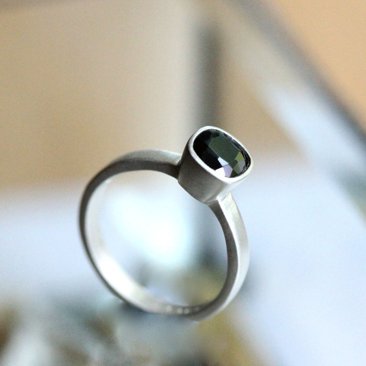 Step Ring Black Spinel Sterling main image 1