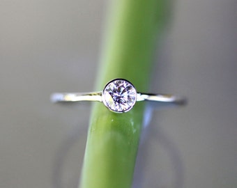 Diamond 14K White Gold Engagement Ring, Stacking Ring, Gemstone Ring - Custom Made For You