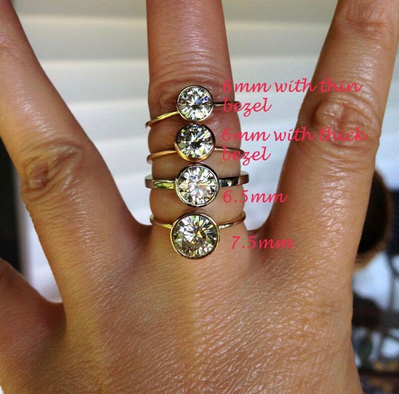 7.5mm Forever One Moissanite 14K Rose Gold Engagement Ring image 6