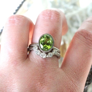Peridot 14K Gold Engagement Ring, Personalized Gold Ring, Unique Engagement Gold Ring, Eco Friendly Ring Custom Made For You image 3