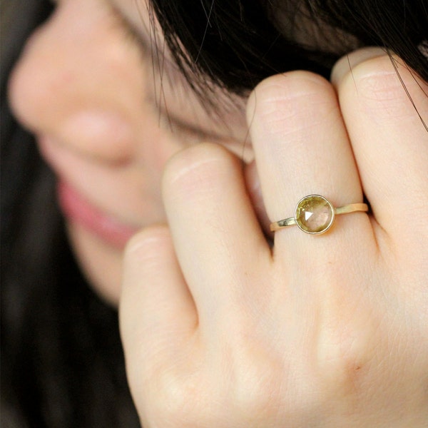 Watermelon Tourmaline In 14K Yellow Gold Ring - Ready To Ship