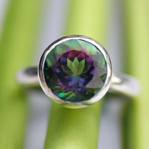 Mystic Topaz Sterling Silver Ring, Gemstone Ring, In No Nickel / Nickel Free, Recycled Argentium Sterling Silver - Custom Made For You