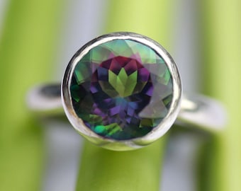 Mystic Topaz Sterling Silver Ring, Gemstone Ring, In No Nickel / Nickel Free, Recycled Argentium Sterling Silver - Custom Made For You