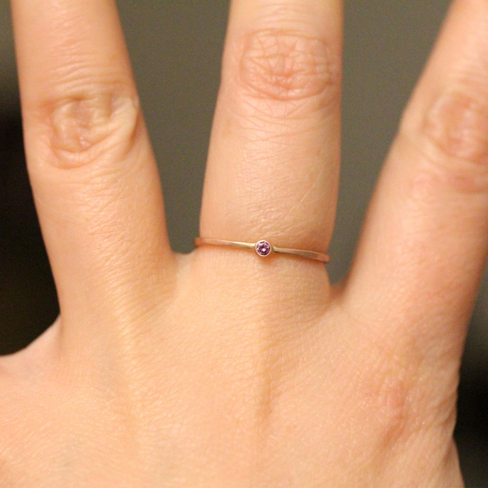 Genuine Pink Diamond 14K Rose Gold Ring Gemstone Ring Etsy