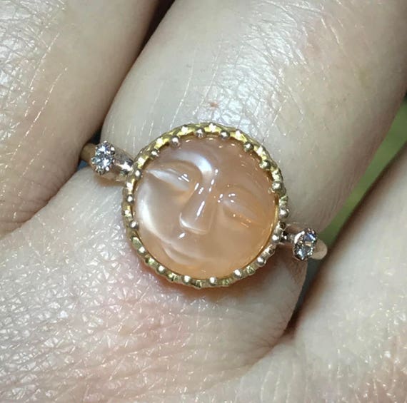 Moonstone face statement ring