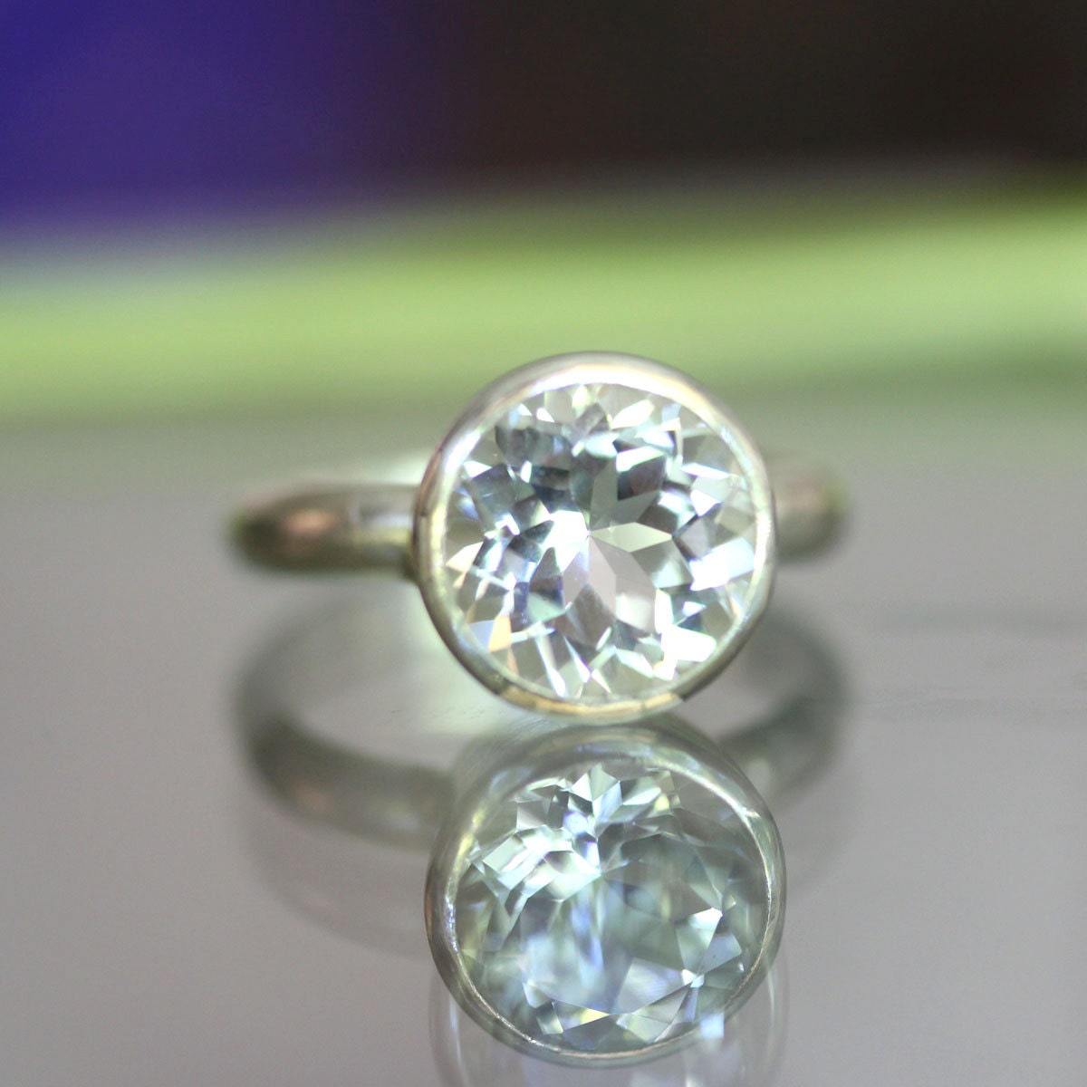 White Topaz Sterling Silver Ring Gemstone Ring in No Nickel | Etsy