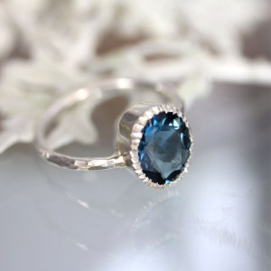 London Blue Topaz Sterling Silver Ring / Gemstone Ring / - Etsy