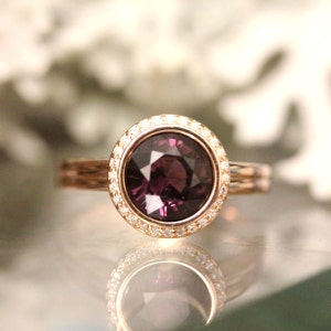 Purple Spinel 14K Rose Gold Ring, Diamond Ring, Engagement Ring ...