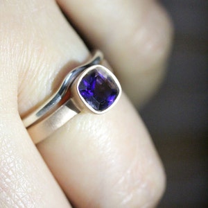 Genuine Iolite 14K Rose Gold Ring, Gemstone Ring, Cushion Shape Ring, Eco Friendly, Engagement Ring, Stacking Ring Custom Made For You image 3