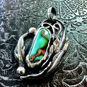 Pilot Mountain Turquoise Sterling Silver Pendant, Nevada Turquoise Pendant - Ship In The Next 9 days