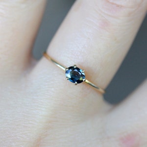 Blue Princess Blue Sapphire 14K Gold Ring, Gemstone Ring, Stacking Ring, Recycled Gold Ring, Sapphire Gold Ring Custom Made For You image 5