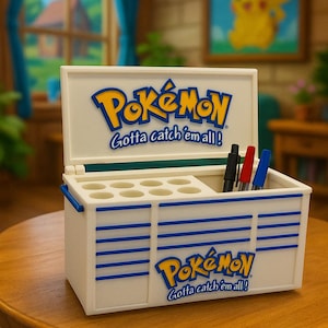 White Gaming-Inspired Pen Holder – Desk Organizer for Creative Workspaces