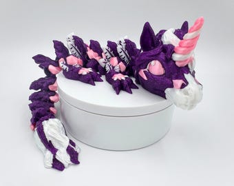 Unicorn Dragon 3D Printed Articulated Fantasy Figurine Collectible Display