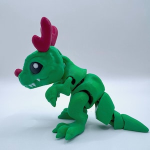 Articulated Dinosaur 3D Printed Fidget, Christmas Holiday Collectible, Fun Home Decoration Gift