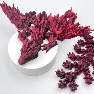 3D Printed Phoenix Dragon with Wings, Articulated Figurine for Fantasy Display and Sensory Play
