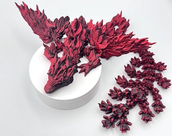 3D Printed Phoenix Dragon with Wings, Articulated Fantasy Collectible Figurine