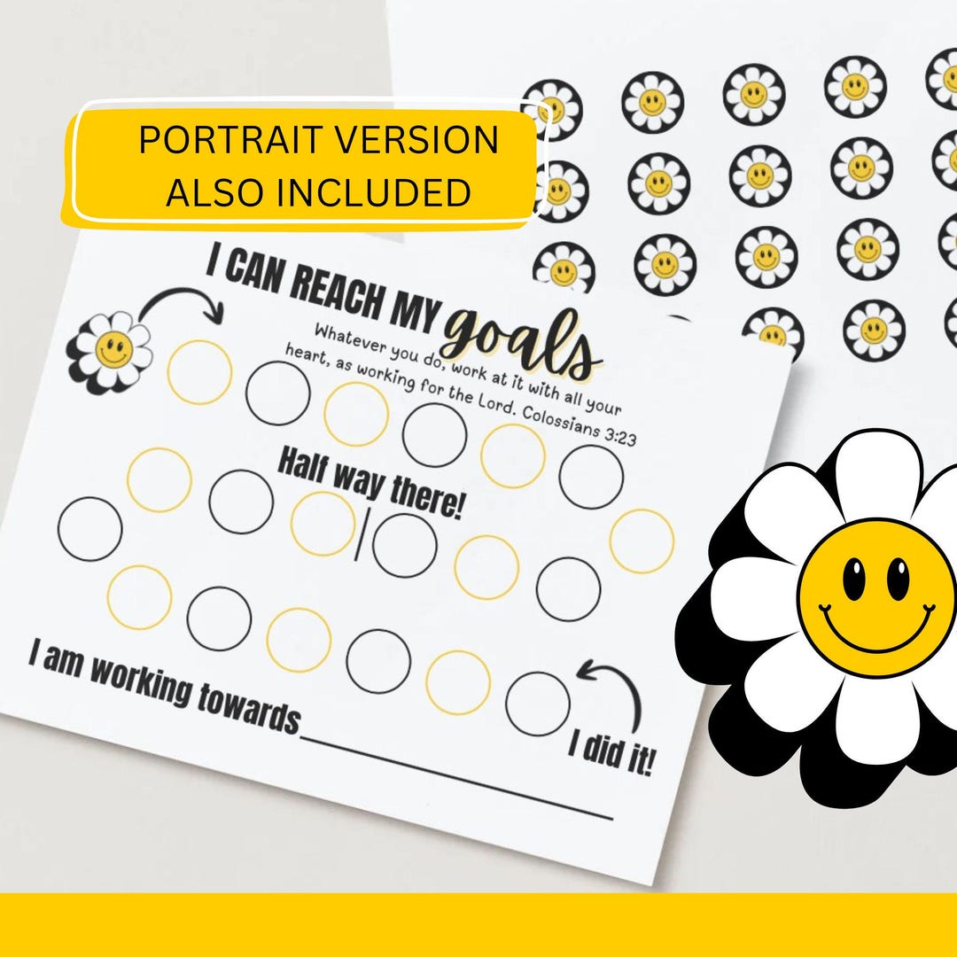 Daisy Reward Chart for Kids | Toddler Chore Chart (PDF) - Etsy
