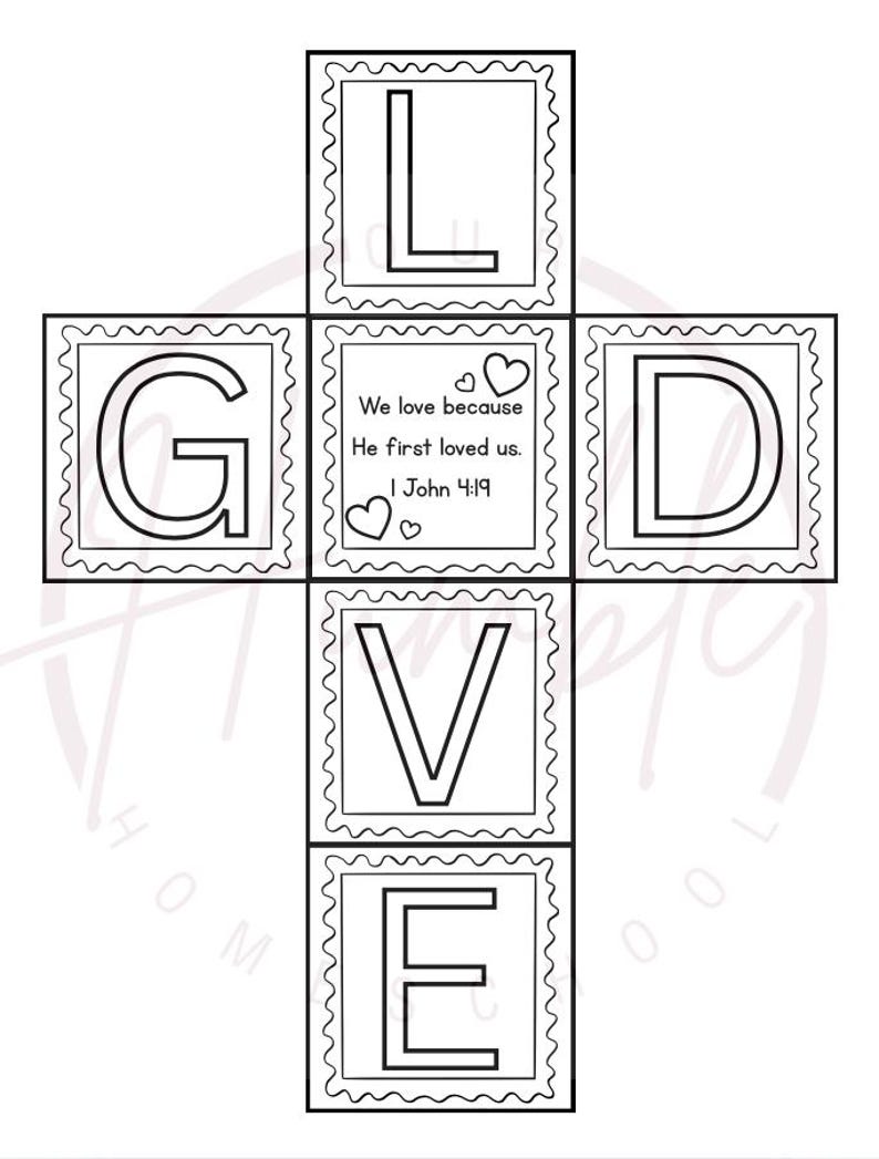 God is Love Printable Bible Craft | Christian Valentine's Day Activity ...