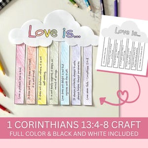 1 Corinthians 13 Printable Craft | Kids Bible Verse Activity | Christian Valentine's Day (PDF)
