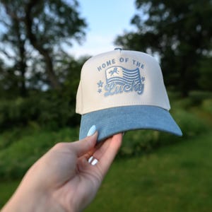 Hogar de la gorra de camionero Lucky Denim & Cream