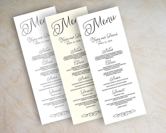 long or short menu for wedding long or short menu for wedding