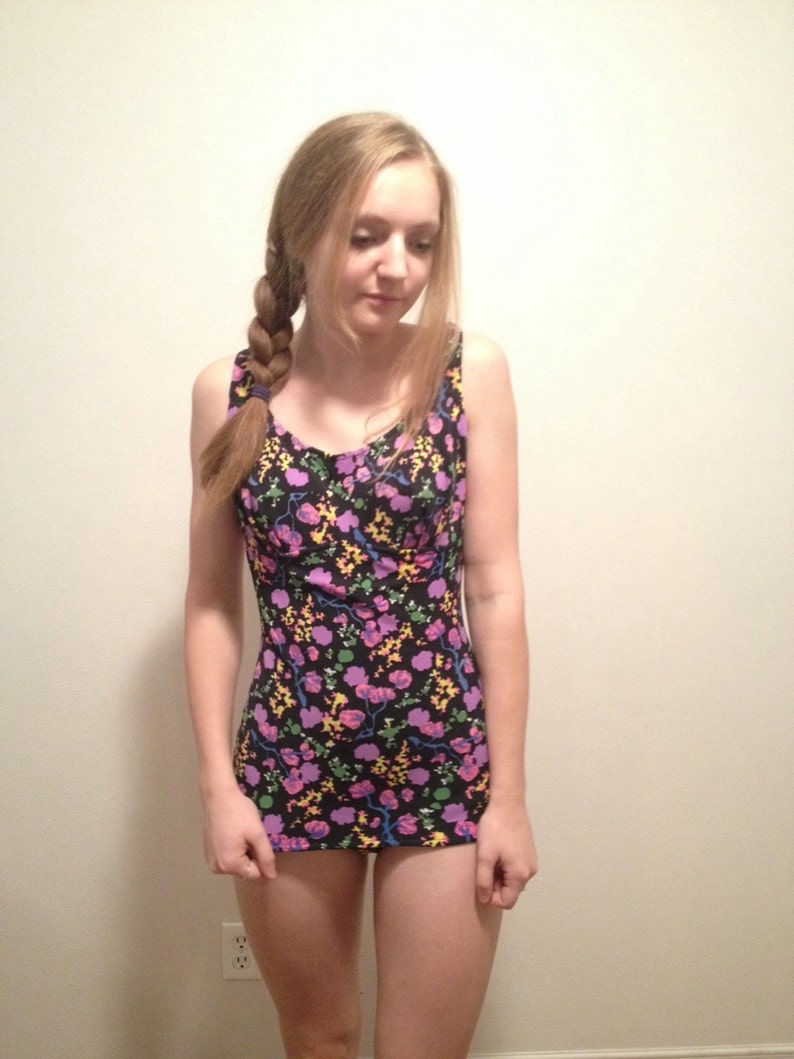 60s Bathing suit MOD One Peice Retro Swimwear Pin Up Etsy