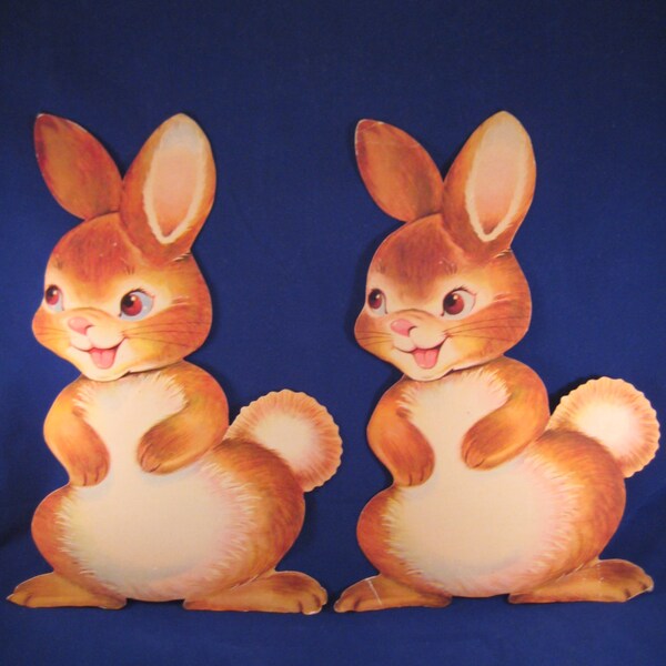 Vintage Brown Easter Bunny Spring Wall Hanging 1970s